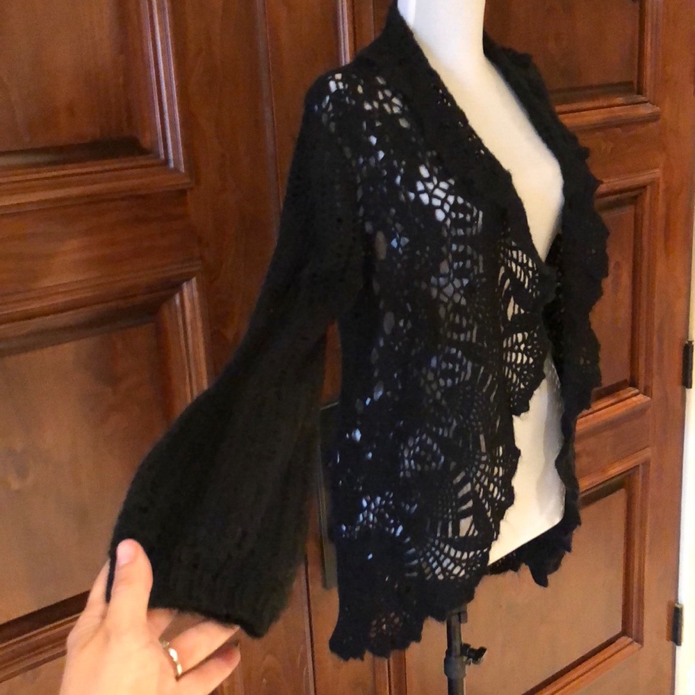 Crochet Black Cardigan